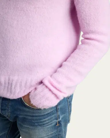 Tom Ford Men's Brushed Cashmere Raglan Crewneck Sweater | Thumbnail 5