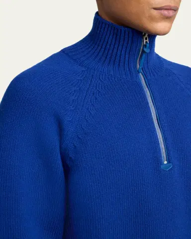 Tom Ford Men's Cashmere and Wool Raglan Sleeve Half-Zip Sweater | Thumbnail 5