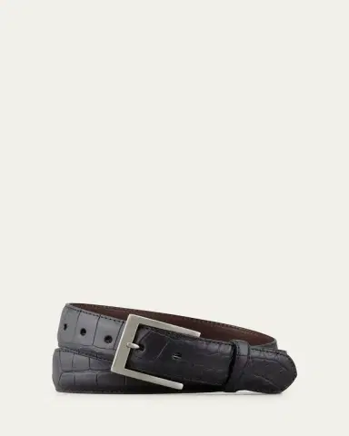 W. Kleinberg Matte Alligator Belt, Black | Thumbnail 2