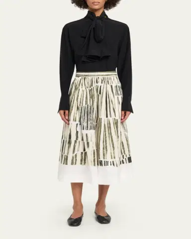 Jason Wu Collection Stripe Collage A-Line Midi Skirt | Thumbnail 2 Jason Wu Collection Stripe Collage A-Line Midi Skirt | Thumbnail 2