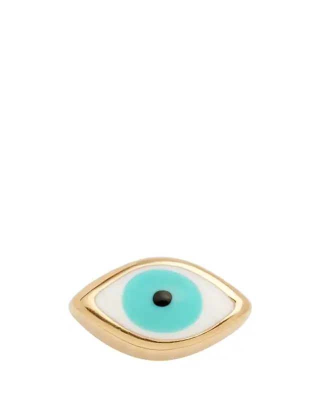 Sydney Evan 14K Gold Enamel Evil Eye Stud Earring, Single