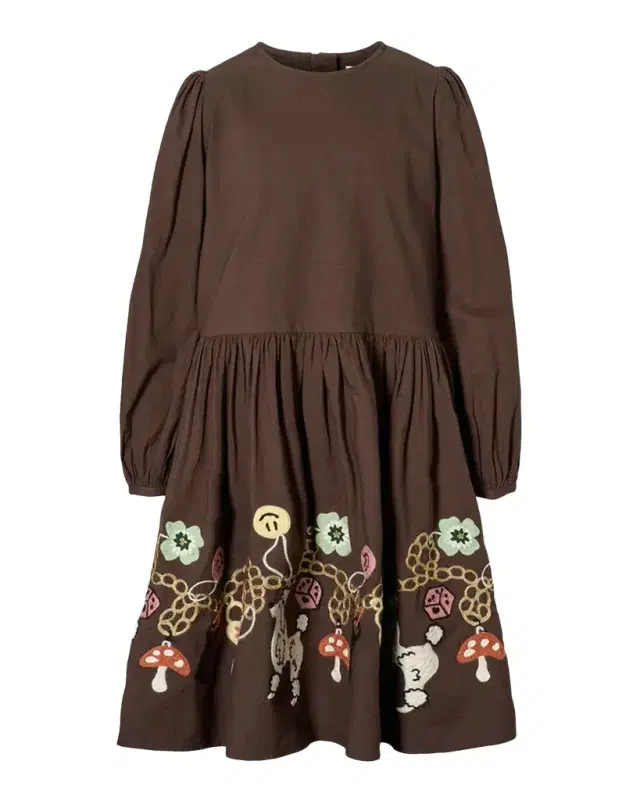 Molo Girl's Camma Embroidered Organic Cotton Dress, Size 3-6
