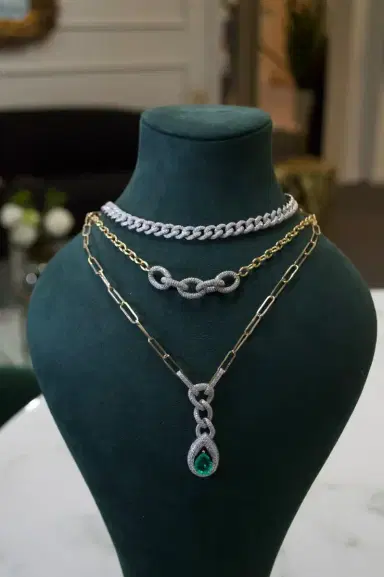 Wish Fine Jewelry 4.16ct Diamond Emerald 14K Gold Drop Chain Necklace | Thumbnail 4 Wish Fine Jewelry 4.16ct Diamond Emerald 14K Gold Drop Chain Necklace | Thumbnail 4