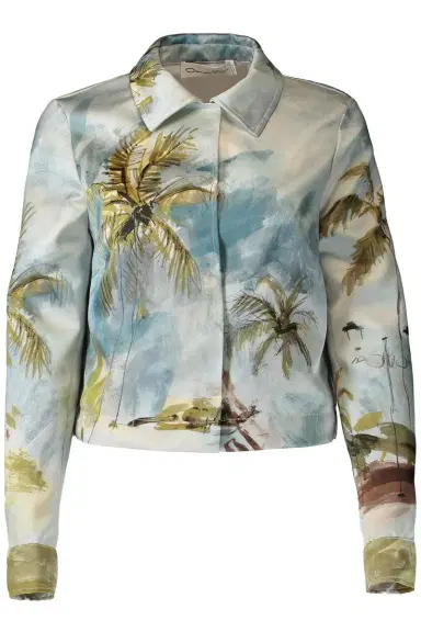 Oscar de la Renta Beach Print Single Breasted Jacket | Thumbnail 1