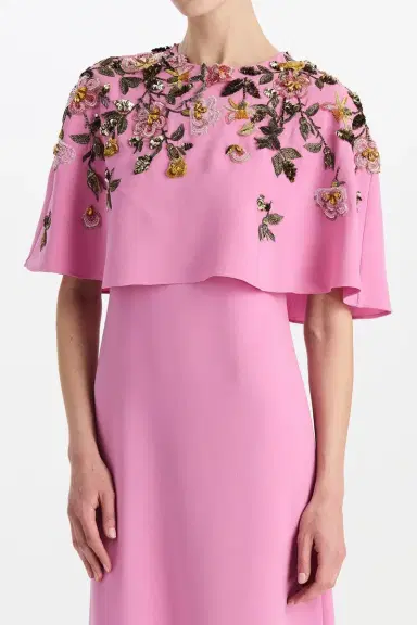 Oscar de la Renta Beaded Floral Caftan Gown | Thumbnail 4