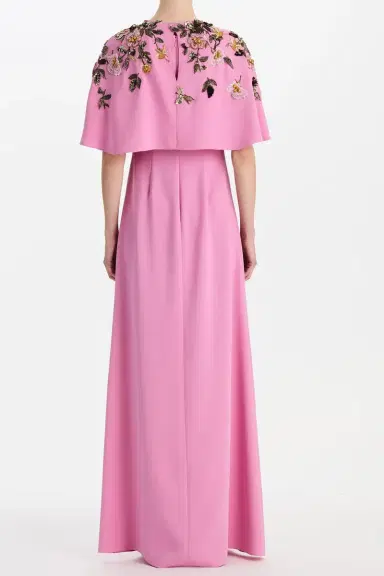 Oscar de la Renta Beaded Floral Caftan Gown | Thumbnail 5