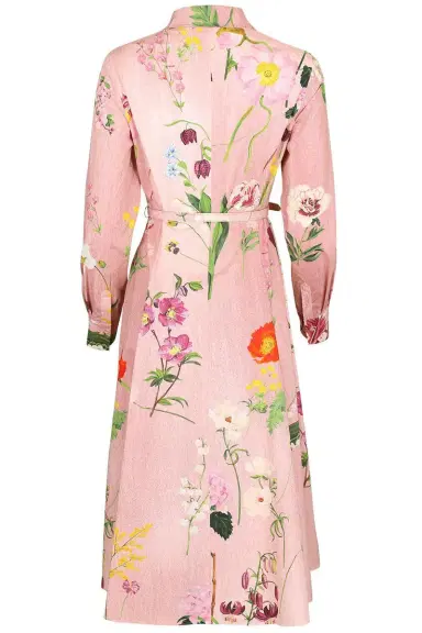 Oscar de la Renta Botanical Collar Button Shirt Dress | Thumbnail 6