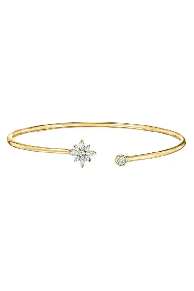KWIAT Diamond Star Open Bangle Bracelet