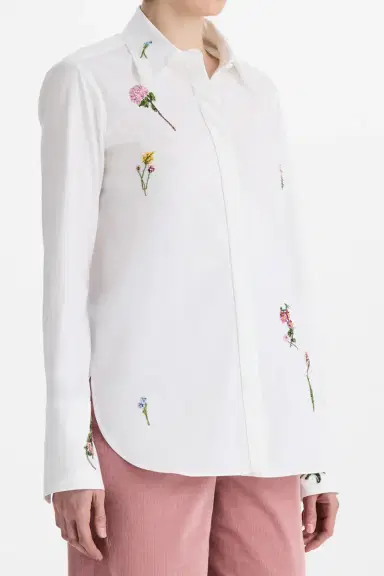 Oscar de la Renta Embroiderd Botanical Long Sleeve Blouse | Thumbnail 2 Oscar de la Renta Embroiderd Botanical Long Sleeve Blouse | Thumbnail 2