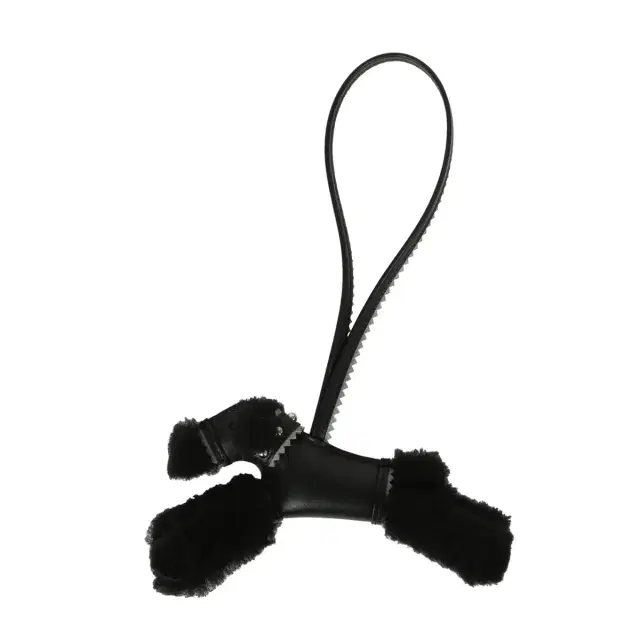 HERMÈS Hermes "Rock" Budy Apic Charm Black, Gris Pantin Milo Lambskin and Merino Wool Palladium Hardware