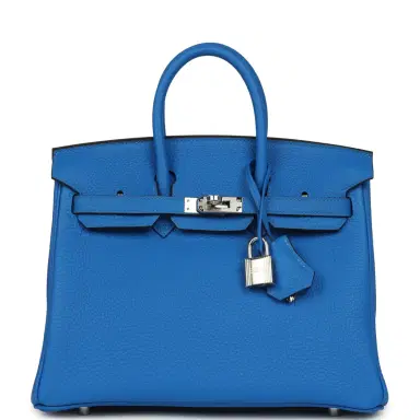 HERMÈS Hermes Birkin 25 Bleu Hydra Togo Palladium Hardware | Thumbnail 1 HERMÈS Hermes Birkin 25 Bleu Hydra Togo Palladium Hardware | Thumbnail 1