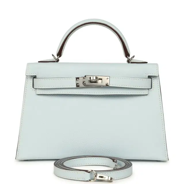 HERMÈS Hermes Kelly Sellier 20 Bleu Brume Epsom Palladium Hardware