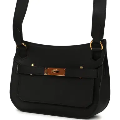 HERMÈS Hermes Mini Jypsiere Black Swift Gold Hardware | Thumbnail 5
