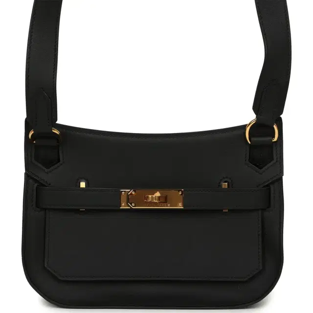 HERMÈS Hermes Mini Jypsiere Black Swift Gold Hardware
