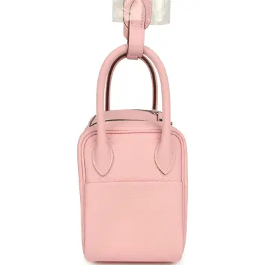 HERMÈS Hermes Mini Lindy II Rose Sakura Verso Clemence Palladium Hardware | Thumbnail 3