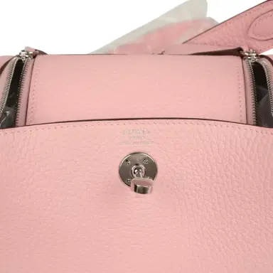 HERMÈS Hermes Mini Lindy II Rose Sakura Verso Clemence Palladium Hardware | Thumbnail 8