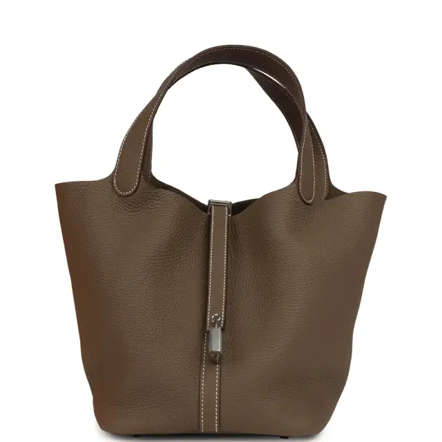 HERMÈS Hermes Picotin Lock 18 Etoupe Clemence Palladium Hardware