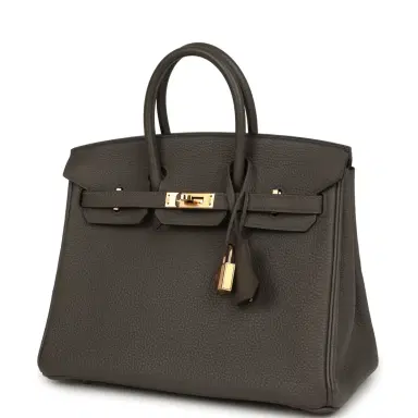 HERMÈS Pre-owned Hermes Birkin 25 Etain Togo Rose Gold Hardware | Thumbnail 5 HERMÈS Pre-owned Hermes Birkin 25 Etain Togo Rose Gold Hardware | Thumbnail 5