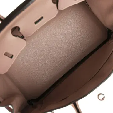 HERMÈS Pre-owned Hermes Birkin 25 Glycine Evercolor Palladium Hardware | Thumbnail 8