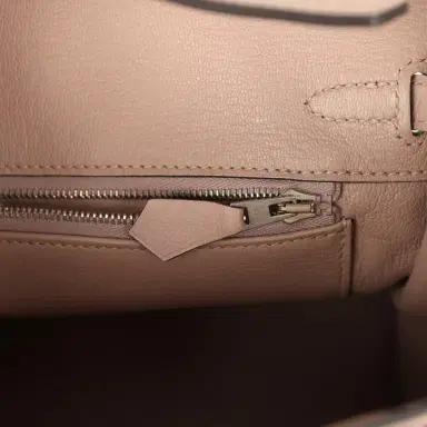 HERMÈS Pre-owned Hermes Birkin 25 Glycine Evercolor Palladium Hardware | Thumbnail 9
