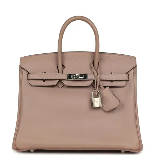 HERMÈS Pre-owned Hermes Birkin 25 Glycine Evercolor Palladium Hardware