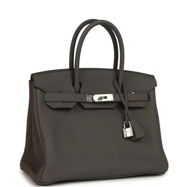 HERMÈS Pre-owned Hermes Birkin 30 Etain Togo Palladium Hardware | Thumbnail 2 HERMÈS Pre-owned Hermes Birkin 30 Etain Togo Palladium Hardware | Thumbnail 2