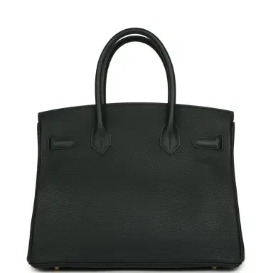 HERMÈS Pre-owned Hermes Birkin 30 Vert Fonce Togo Gold Hardware | Thumbnail 4