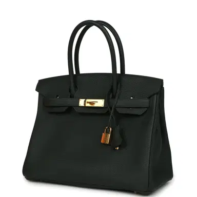 HERMÈS Pre-owned Hermes Birkin 30 Vert Fonce Togo Gold Hardware | Thumbnail 5