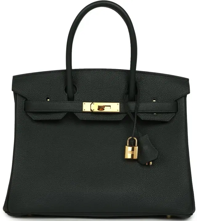 HERMÈS Pre-owned Hermes Birkin 30 Vert Fonce Togo Gold Hardware
