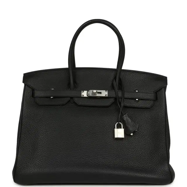 HERMÈS Pre-owned Hermes Birkin 35 Black Togo Palladium Hardware