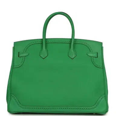 HERMÈS Pre-owned Hermes Birkin Ghillies 30 Bambou Togo, Swift Palladium Hardware | Thumbnail 4 HERMÈS Pre-owned Hermes Birkin Ghillies 30 Bambou Togo, Swift Palladium Hardware | Thumbnail 4