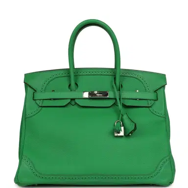HERMÈS Pre-owned Hermes Birkin Ghillies 30 Bambou Togo, Swift Palladium Hardware | Thumbnail 1 HERMÈS Pre-owned Hermes Birkin Ghillies 30 Bambou Togo, Swift Palladium Hardware | Thumbnail 1
