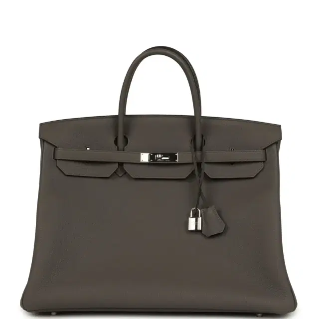 HERMÈS Pre-owned Hermes Special Order (HSS) Birkin 40 Etain Verso Togo Palladium Hardware