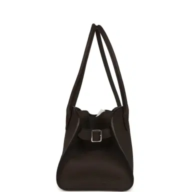 The Row The Row Margaux Shoulder 12 Deep Brown Calfskin Silver Hardware | Thumbnail 3 The Row The Row Margaux Shoulder 12 Deep Brown Calfskin Silver Hardware | Thumbnail 3