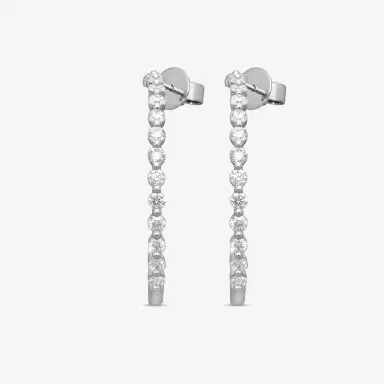 Mémoire Mémoire Aura 18K White Gold Diamond Hoop Earrings by The Solist | Thumbnail 2 Mémoire Mémoire Aura 18K White Gold Diamond Hoop Earrings by The Solist | Thumbnail 2