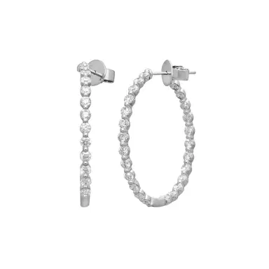 Mémoire Mémoire Aura 18K White Gold Diamond Hoop Earrings by The Solist | Thumbnail 1 Mémoire Mémoire Aura 18K White Gold Diamond Hoop Earrings by The Solist | Thumbnail 1