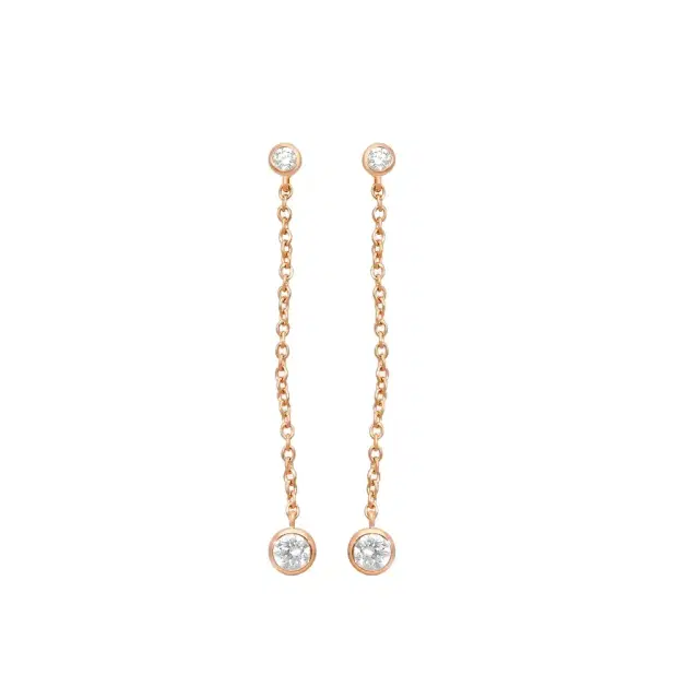 Mémoire Mémoire Cascade 18K Rose Gold Diamond Drop Earrings by The Solist