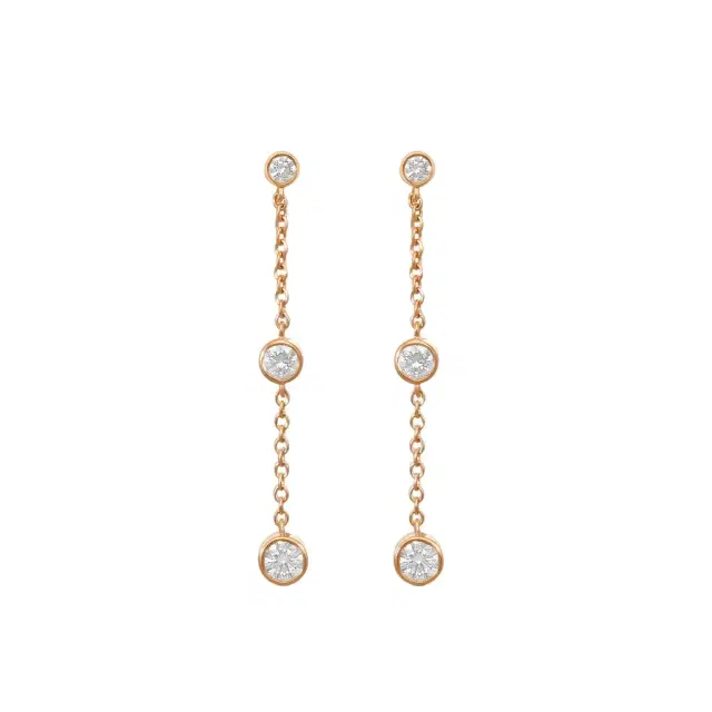 Mémoire Mémoire Cascade 18K Rose Gold Diamond Drop Earrings by The Solist