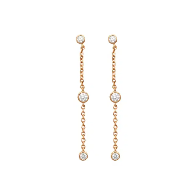 Mémoire Mémoire Cascade 18K Rose Gold Diamond Drop Earrings by The Solist
