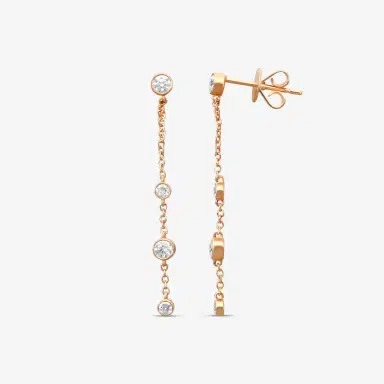 Mémoire Mémoire Cascade 18K Rose Gold Diamond Drop Earrings by The Solist | Thumbnail 2