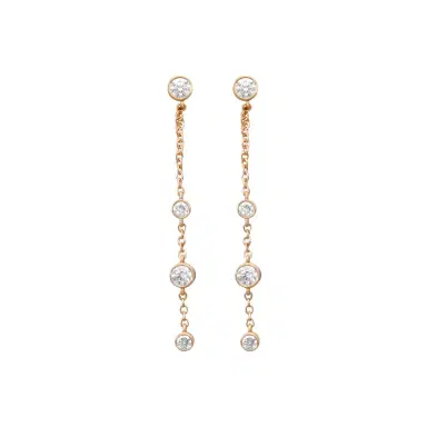 Mémoire Mémoire Cascade 18K Rose Gold Diamond Drop Earrings by The Solist | Thumbnail 1