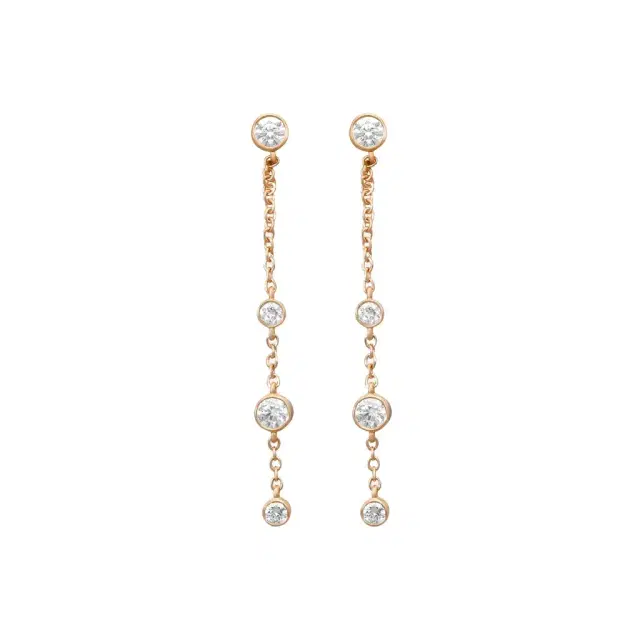 Mémoire Mémoire Cascade 18K Rose Gold Diamond Drop Earrings by The Solist