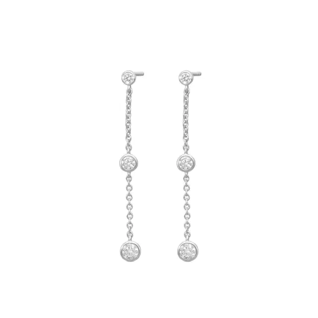 Mémoire Mémoire Cascade 18K White Gold Diamond Drop Earrings by The Solist