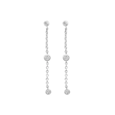 Mémoire Mémoire Cascade 18K White Gold Diamond Drop Earrings by The Solist | Thumbnail 1 Mémoire Mémoire Cascade 18K White Gold Diamond Drop Earrings by The Solist | Thumbnail 1