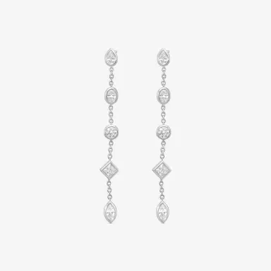 Mémoire Mémoire Cascade 18K White Gold Mixed Fancy Shape Diamond Drop Earrings by The Solist | Thumbnail 2 Mémoire Mémoire Cascade 18K White Gold Mixed Fancy Shape Diamond Drop Earrings by The Solist | Thumbnail 2