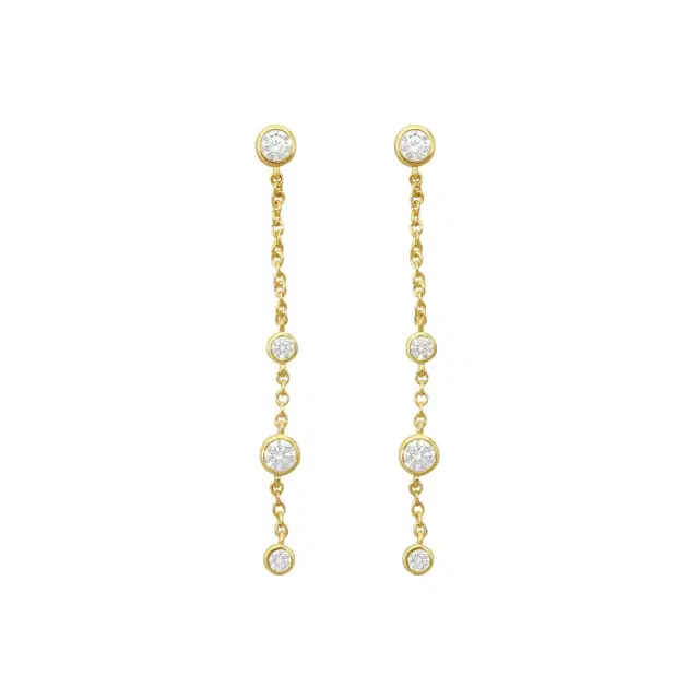 Mémoire Mémoire Cascade 18K Yellow Gold Diamond Drop Earrings by The Solist