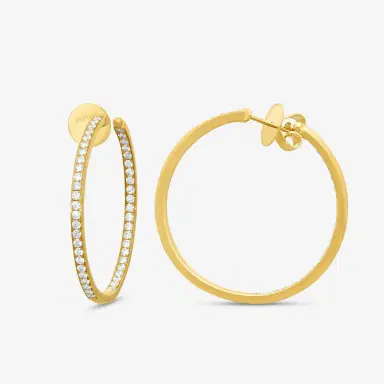 Mémoire Mémoire Classics 18K Yellow Gold Diamond Hoop Earrings by The Solist | Thumbnail 2 Mémoire Mémoire Classics 18K Yellow Gold Diamond Hoop Earrings by The Solist | Thumbnail 2