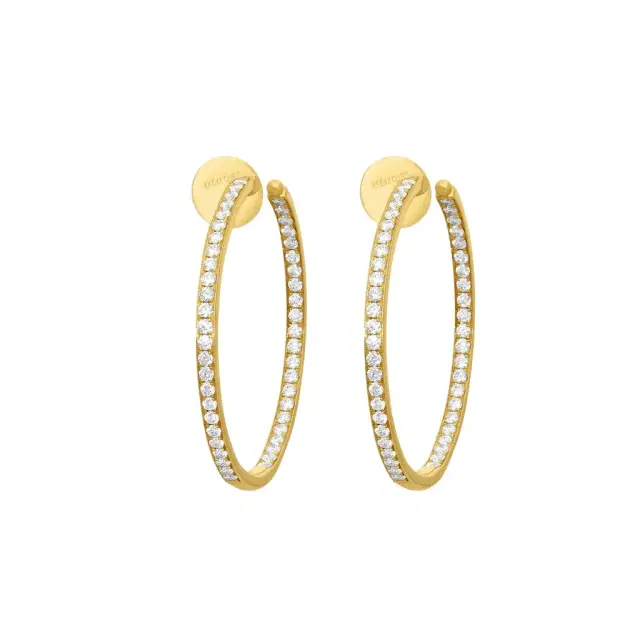 Mémoire Mémoire Classics 18K Yellow Gold Diamond Hoop Earrings by The Solist