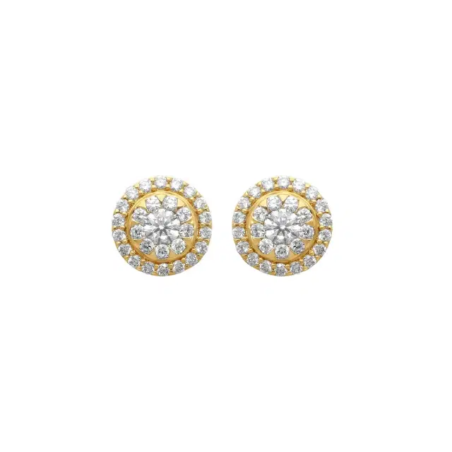 Mémoire Mémoire Forever Bouquets 18K Yellow Gold Diamond Stud Earrings by The Solist