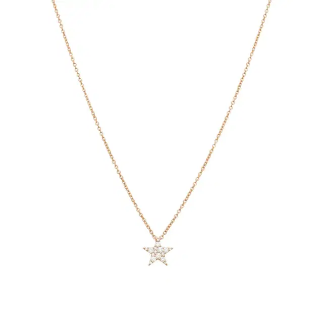 Mémoire Mémoire Luna 18K Rose Gold Diamond Pave Star Pendant Necklace by The Solist